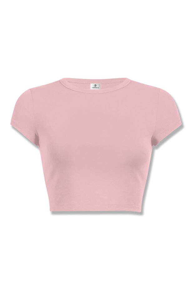 Women's Basic Crop Pink - 1