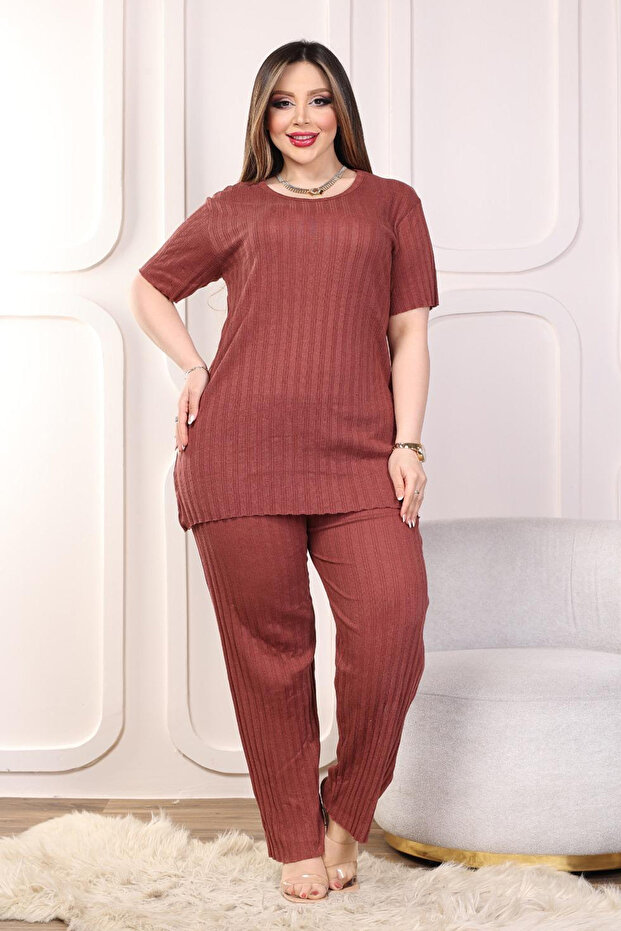 Σετ πιτζάμας plus size - 1