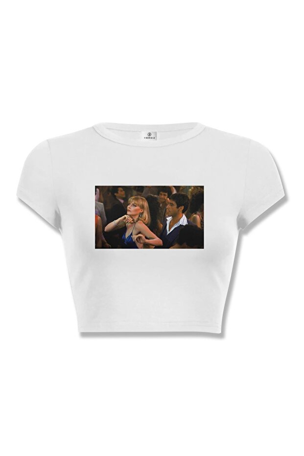 Woman's Scarface Dance Crop White