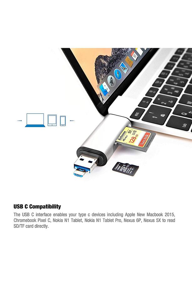 Type-c Usb 3.1 Micro Usb Usb 3.0 Sd Tf Micro Sd Kart Okuyucu - 2