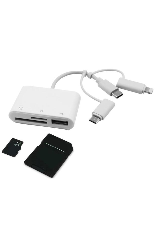Type-c Iphone Micro Usb Çok Fonksiyonlu Usb Otg Kart Okuyucu - 2