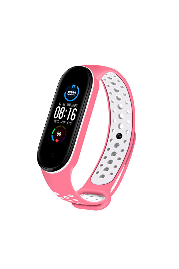 Xiaomi Mi Band 5 6 7 Compatible Perforated Sports Silicone Cord Strap
