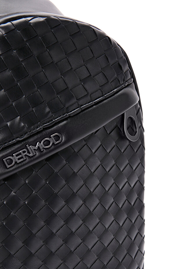 Erkek Siyah Örgü Çapraz Çanta 23wbd310829 - 8