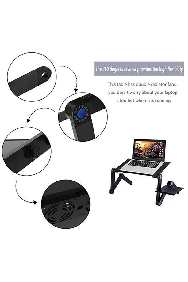 Yükseklik Ayarlı Laptop Notebook Ders Masası Fanlı Mousepadli - 5