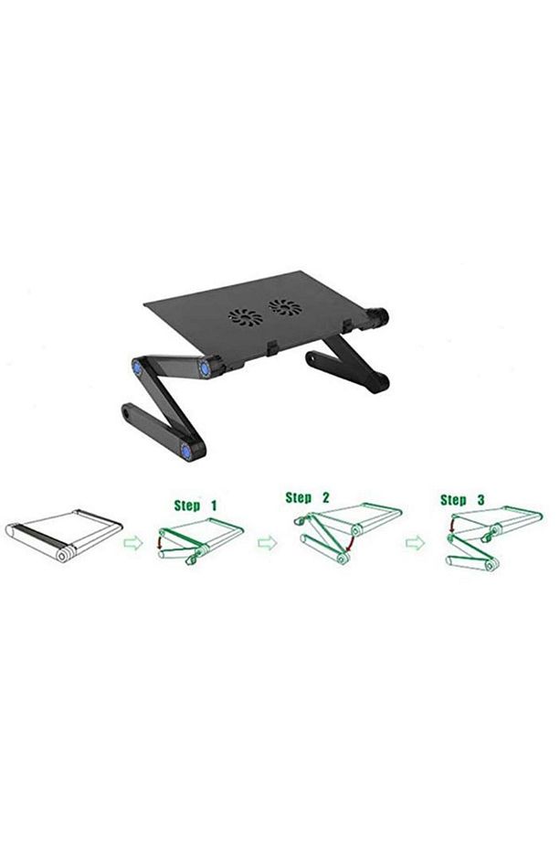 Yükseklik Ayarlı Laptop Notebook Ders Masası Fanlı Mousepadli - 4