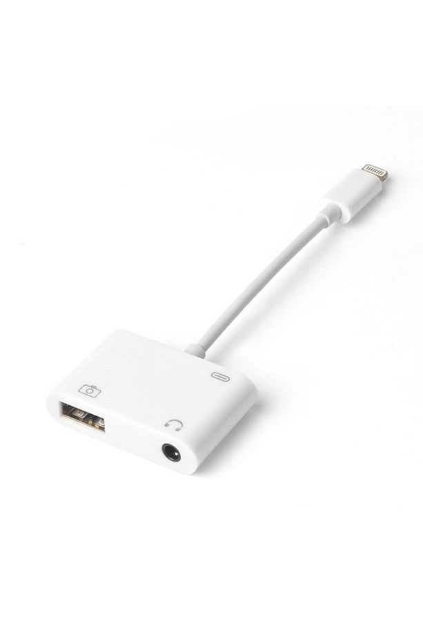 Iphone Lightning 3.5 Mm Kulaklık Ve Usb 3.0 Kamera Hub Adaptör - 1