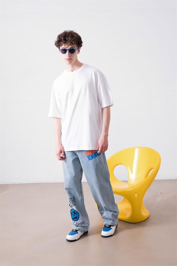 Unisex Beyaz Basic Tshirt - 4