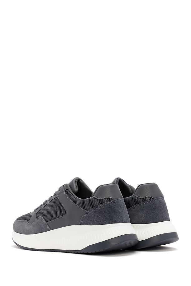 Zero Erkek Gri Kalın Tabanlı Bağcıklı Kumaş Sneaker 24wfd691214 - 5