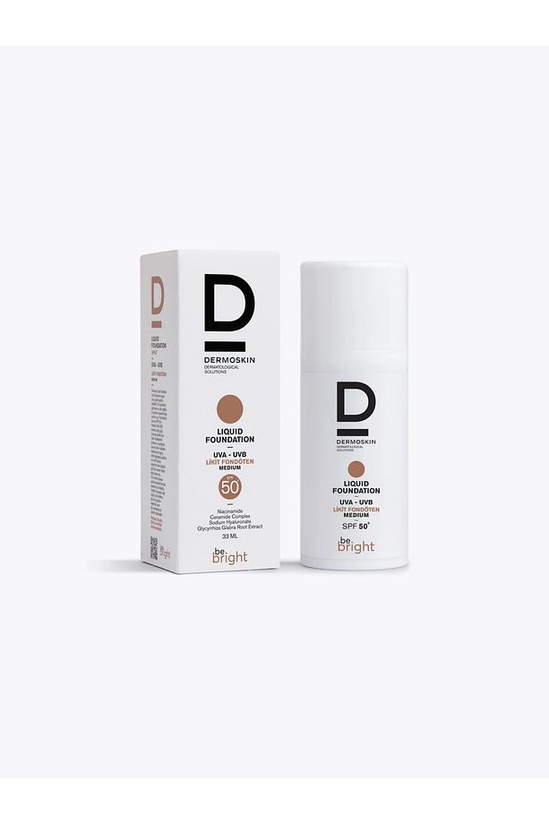 Be Bright Likit Fondöten Medium SPF50+ | UVA&UVB Güneş Koruyucu | Yüksek Kapatıcı Fondöten | 33 ml - 1