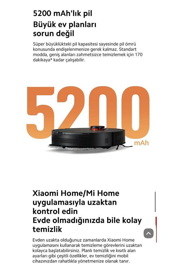 Akıllı Robot Süpürge Halı Tanıma ve Mop Kaldırma Özelliği 6000PA Yüksek Çekim Gücü S20PLUS - 2