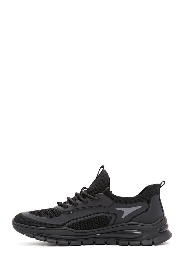 Zero Erkek Siyah Bağcıklı Kumaş Sneaker 25sfd69156f - 4