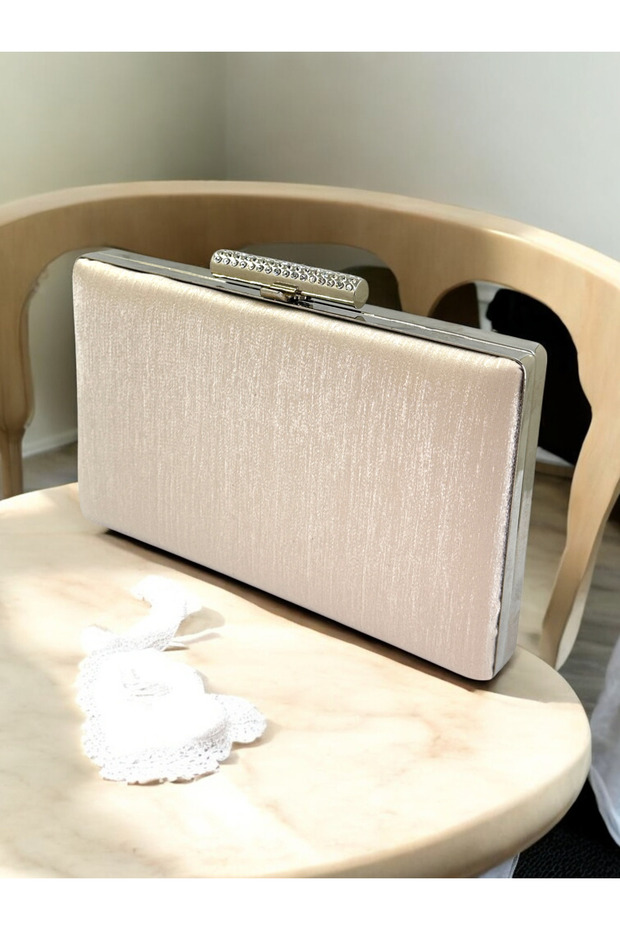 Nude Color Non-Marking Glitter Satin Women's Evening Dress Bag