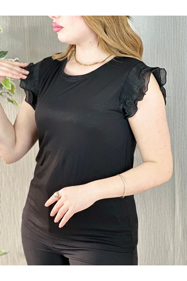 Kadın Kolu Piliseli Bluz - 4