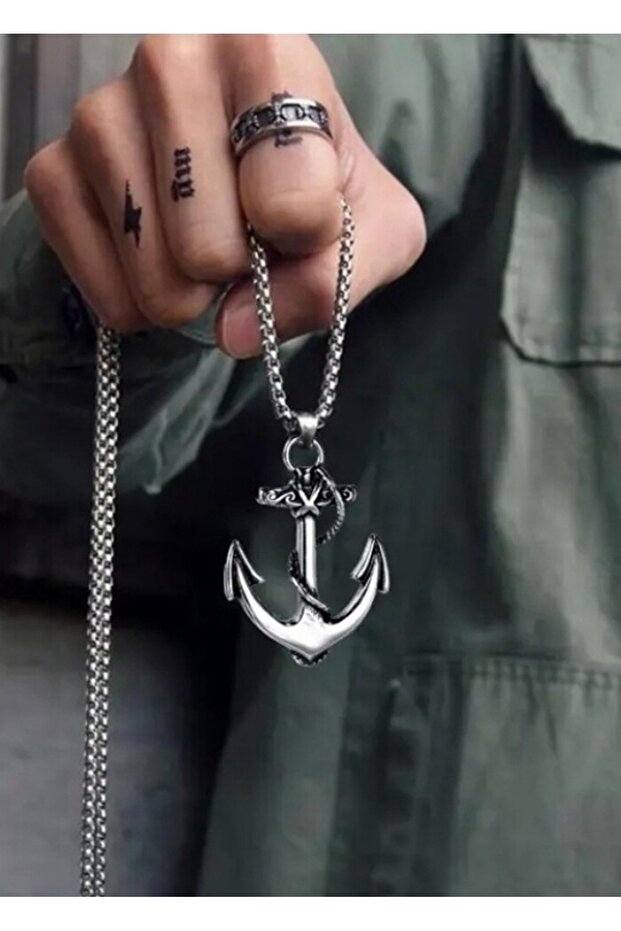 Premium Men's Necklace with Seaman's Anchor Figure