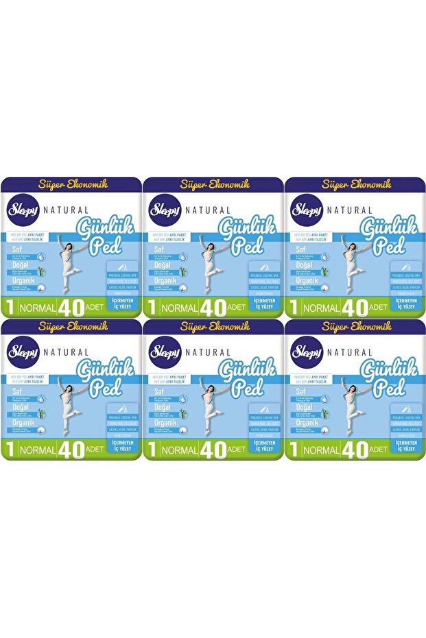 Natural Daily Pad Normal 240 Pieces Super Economic Pk (6Pk*40)