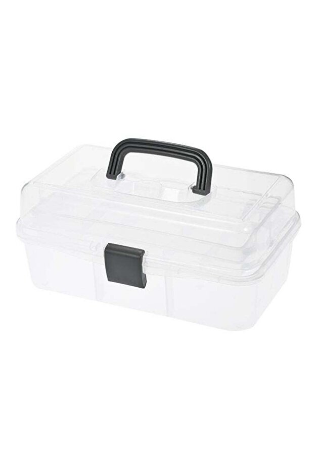 3-Layer Folding Plastic Storage Box Clear - 1