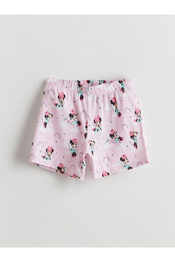 LCW Kids Pembe Minnie Mouse Baskılı Kız Çocuk Şortlu Pijama Takımı - 4