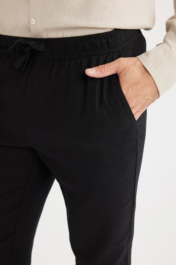 Yazlık Jogger Keten Düz Paça Pantolon D7542AX25SP - 6