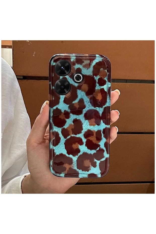 Xiaomi Redmi 13 Compatible Case Zebana Luxe Leopard Silicone Case Brown