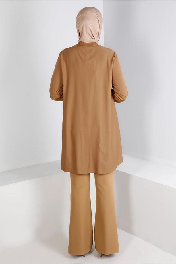 Yakası Bağlama Detaylı Tunik 43419 - 3