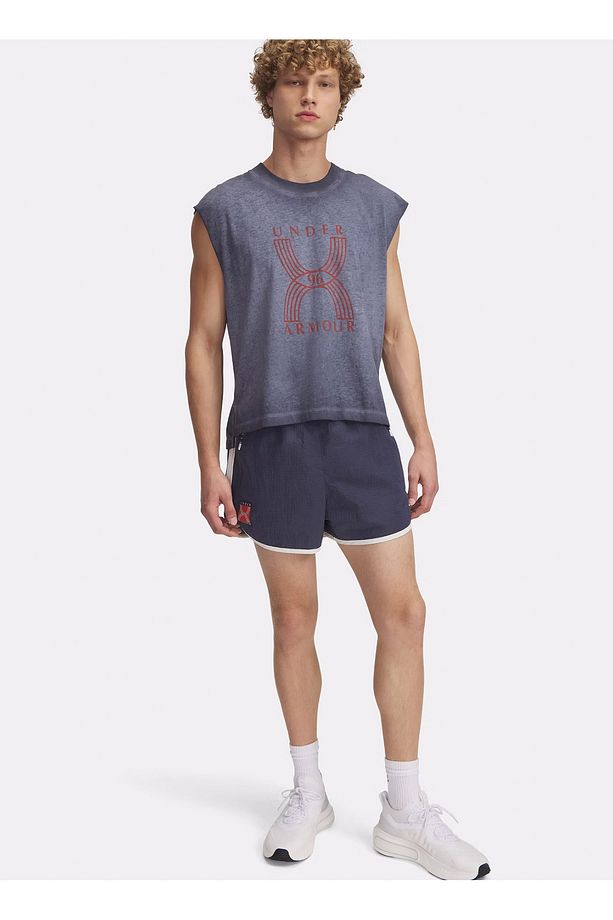 1389831-044 UA RUN 96 SHORTS Gri Loose Fit Erkek Şort - 3