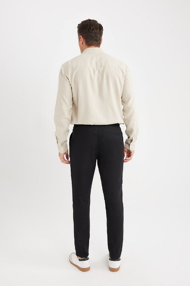 Yazlık Jogger Keten Düz Paça Pantolon D7542AX25SP - 8