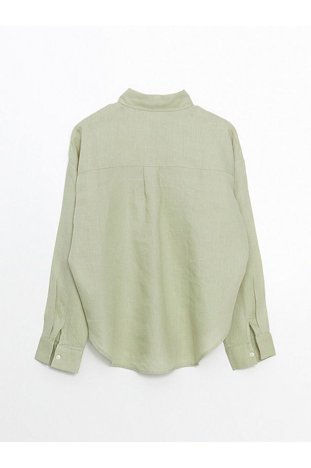 Yeni Sezon Oversize Keten Kadin Gomlek - S5LT33Z8 - 6