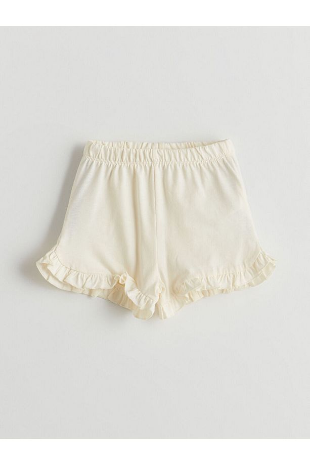 LCW baby Pembe Beli Lastikli Basic Kız Bebek Şort 2'li - 5
