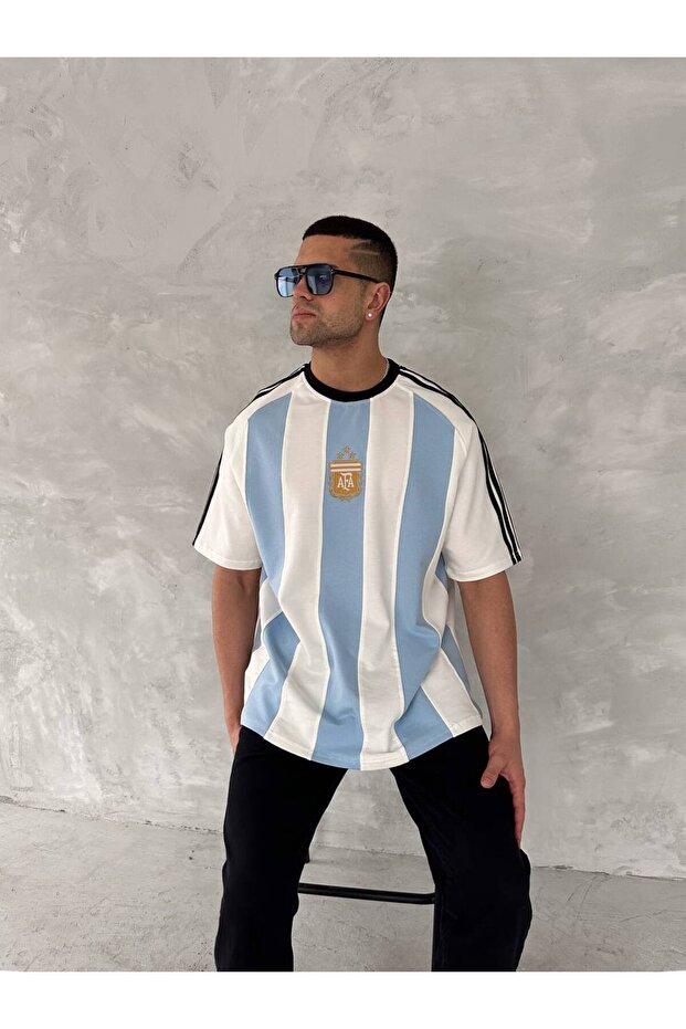 Arg Nakış Oversize Unisex T-shirt - 4