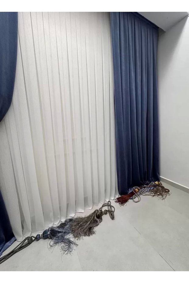 Vera Steel Tulle Curtain Heavy Weight Iron-Free 1/3 Sik Pleated Tulle Curtain Apm