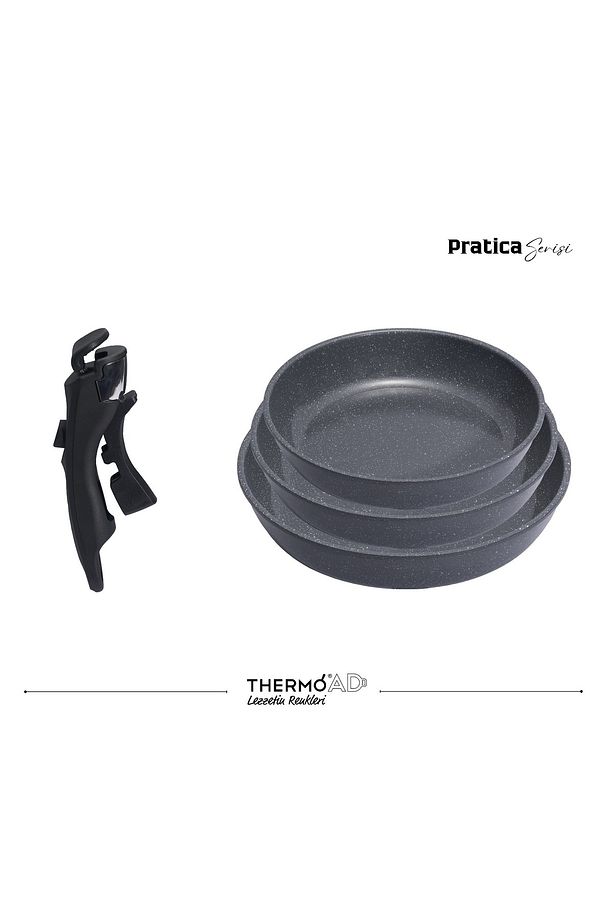 | PRATİCA SERİSİ | TAVA SET | 4 PARÇA | GRİ - 6