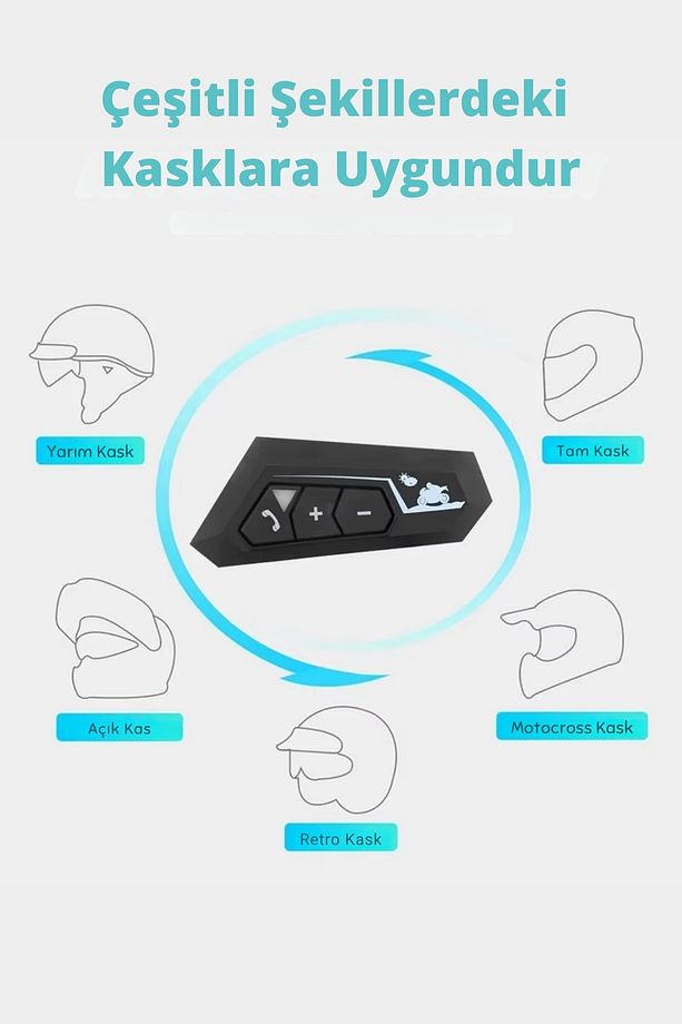 BT22 Bluetooth 5.0 Destekli Kask Kulaklığı İntercom Motosiklet Kulaklık - 3