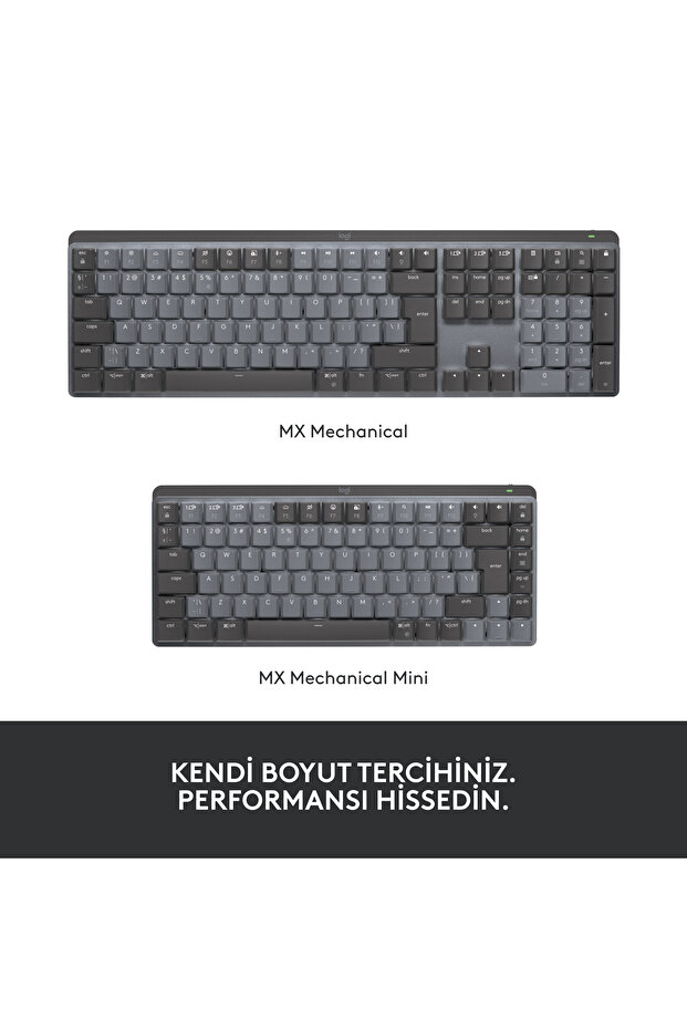 MX Mechanical Kablosuz Aydınlatmalı İngilizce Q Performans Klavyesi - Siyah - 12