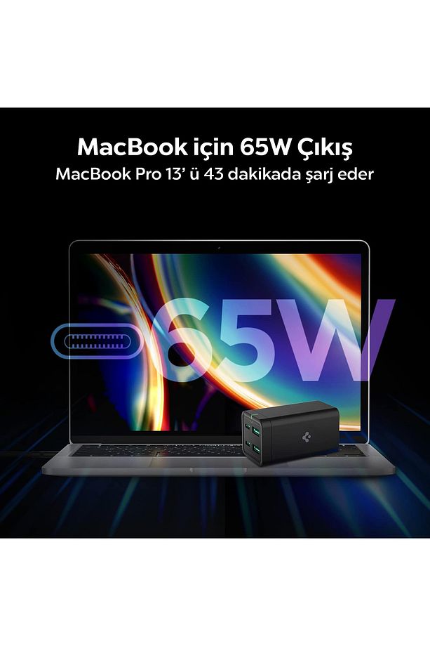 65W GaN USB-C 4 Port Adaptör - (1.5 Metre AC Kablo) Hızlı Şarj Aleti Type-C PD2101 - ACH03787 - 12