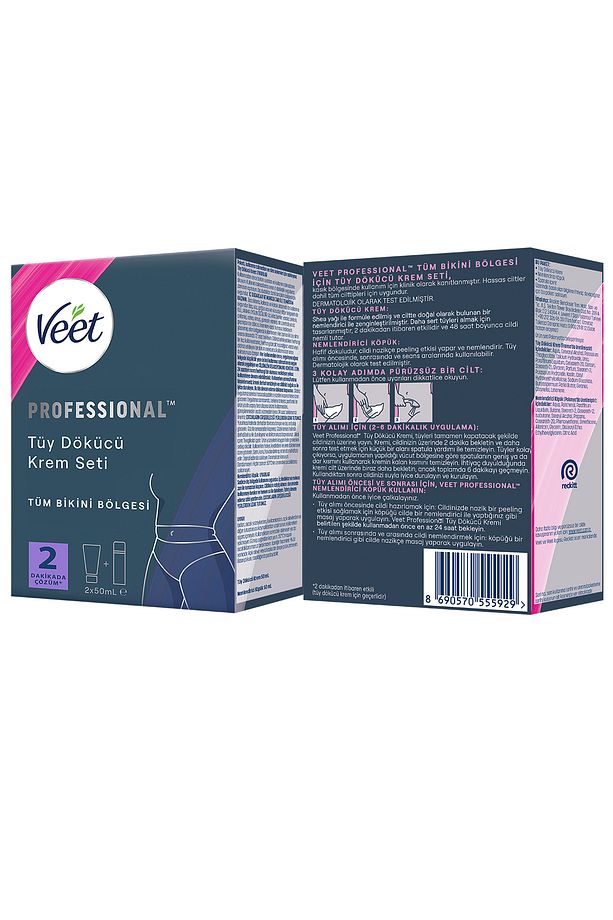 Professional Tüm Bikini Bölgesi Tüy Dökücü Krem Seti Tüm Cilt Tipleri 50ml+50ml X2 Adet - 8