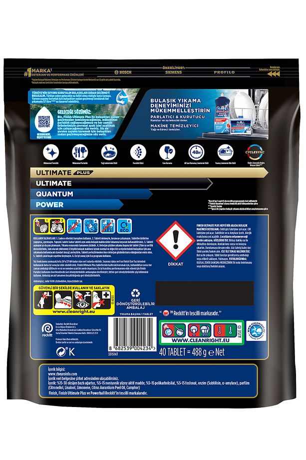 Ultimate Plus Hepsi Bir Arada Bulaşık Makinesi Deterjanı Kapsül Tablet 240 Adet (40 x 6'lı) - 9