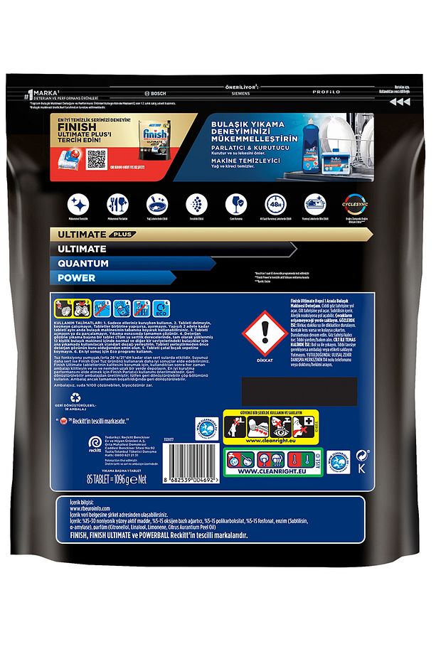 Ultimate Hepsi Bir Arada Bulaşık Makinesi Deterjanı  Kapsül Tablet  85 Adet - 9