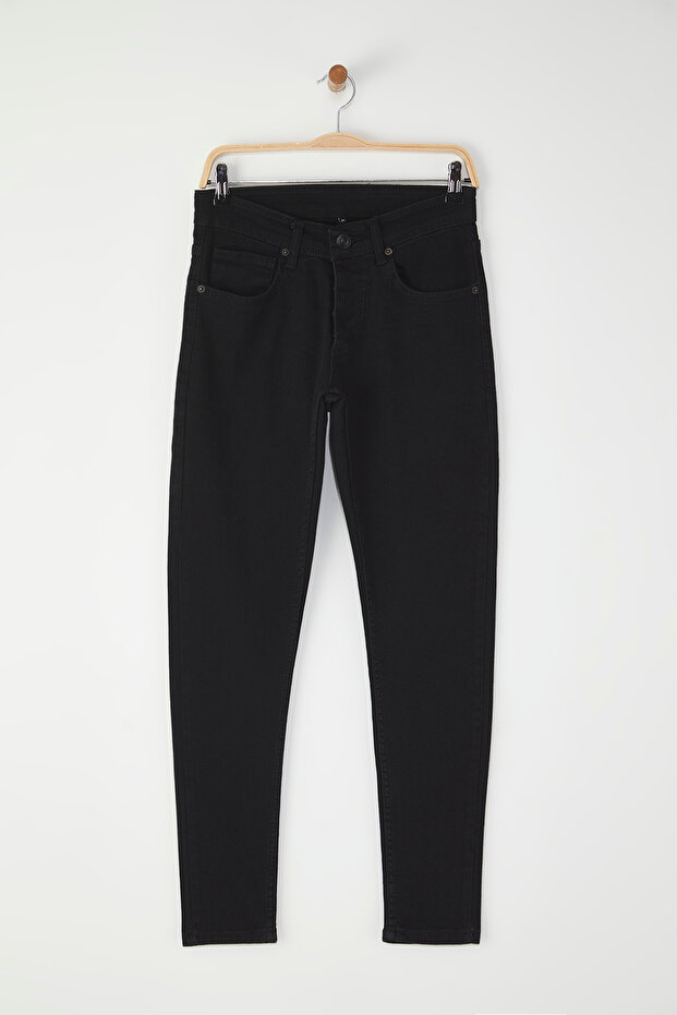 Siyah Smoke Skinny Fit Esnek Kumaş Jeans Kot Pantolon TMNAW25JE00013 - 6