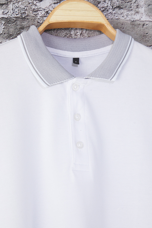 Beyaz Regular/Normal Kesim Polo Yaka T-shirt TMNSS25PO00033 - 7