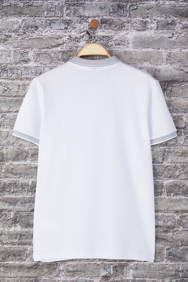Beyaz Regular/Normal Kesim Polo Yaka T-shirt TMNSS25PO00033 - 9