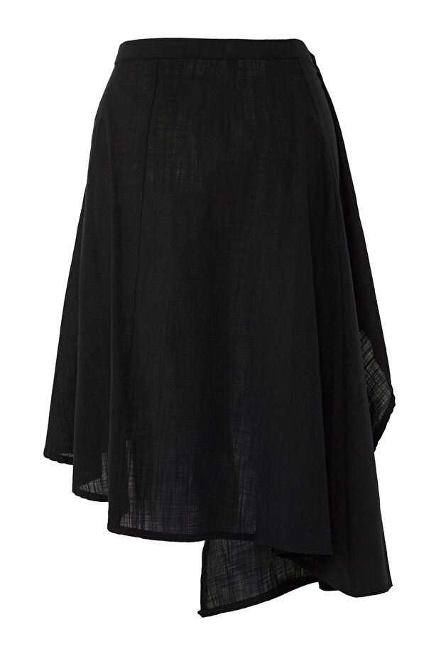 Siyah Dokuma Plaj Midi Etek TBESS25ET00013 - 7