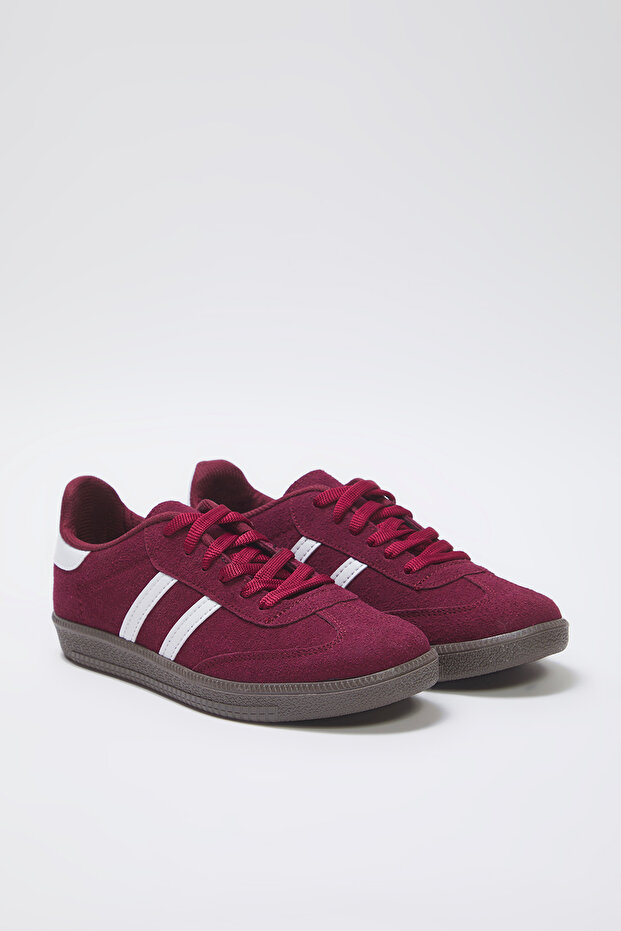 Bordo Retro Bağcıklı Kadın Spor Ayakkabı TAKAW25SN00005 - 1