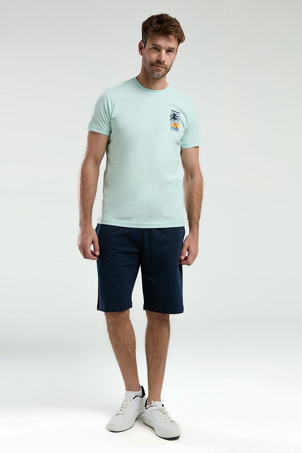 Erkek Summer Kısa Kol Şort Pijama Takımı (Baba-Oğul Takım Yapılabilir) - 3