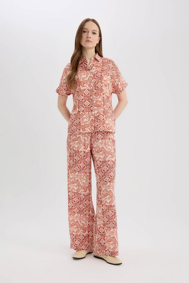 Regular Fit Geniş Bol Paça Desenli Pantolon D4631AX25SP - 3