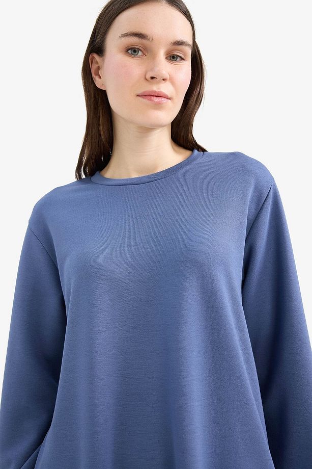 Regular Fit Bisiklet Yaka Basic Düz Sweatshirt Tunik D4598ax25sp - 4