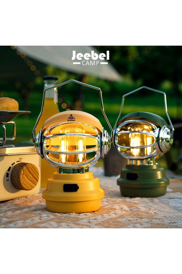 Robot USB Şarj Edilebilir El Feneri Çadır Fener Su Geçirmez Taşınabilir Kamp Feneri Yeşil - 1