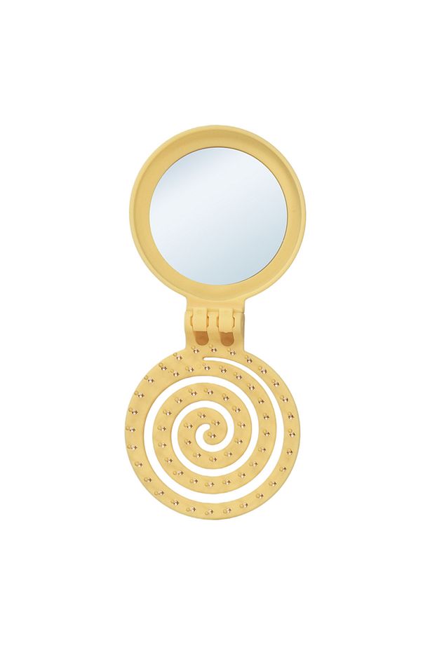 Beauty Makaron Saç Fırçası-Üç Boyutlu 3D Esnek Aynalı Çanta Boy Saç Fırçası-Compact Detangler - 6