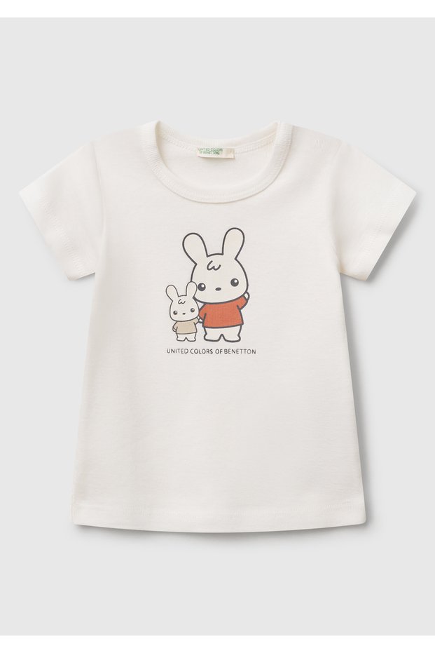 Baby White Rabbit Printed T-Shirt