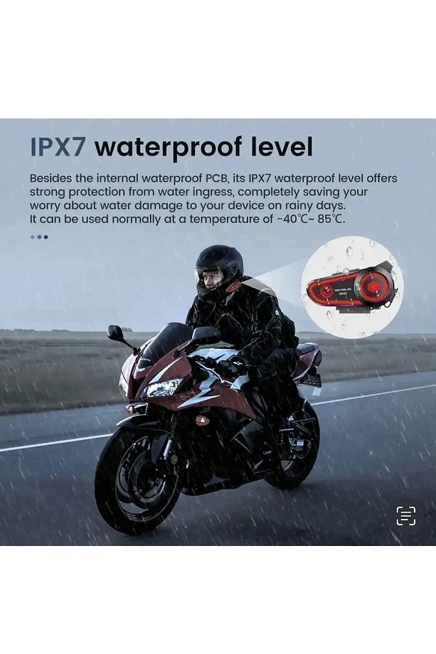 Motosiklet Kask Kulaklığı Bluetooth Mikrofon Stereo Kulaklık Intercom Rgb Işık Motorsiklet Interkom - 7