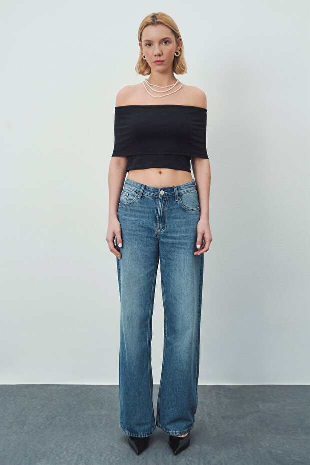 Luna Chic Düşük Yaka Bluz - 1